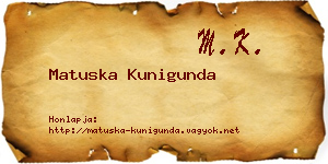 Matuska Kunigunda névjegykártya